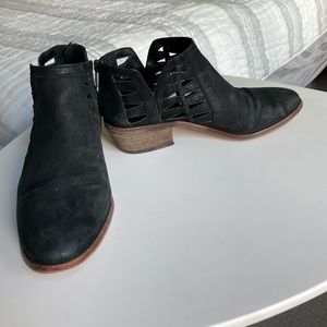 Vince Camuto black leather booties